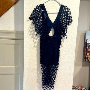 Mango cut out and lace dress